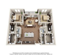Two Bedroom Two Bath - B1 2165 floor plan
